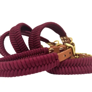 V-Woven Burgundy halsband