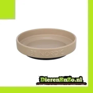 Trixie Be Nordic Voerbak Kat Keramiek / Rubber Taupe 16 CM